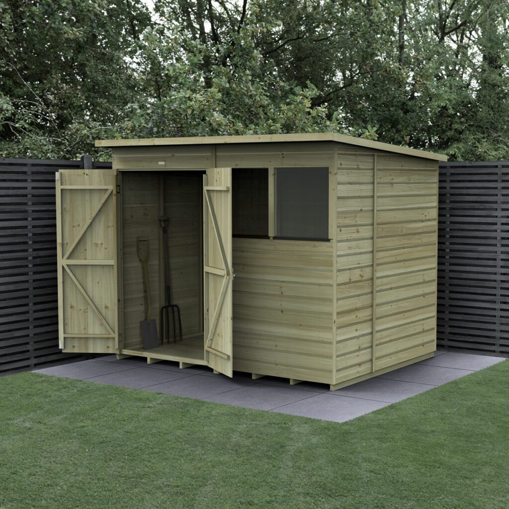 Beckwood 8×6 Pent Shed – 2 Windows – Double Door 5013053204207 2